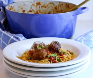 Spaghettini with meatballs