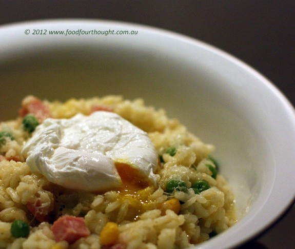 Green eggs and ham risotto