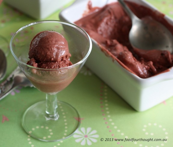 Beetroot chocolate ice-cream