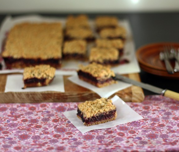 Berry crumble slice